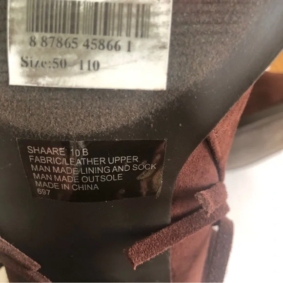 MADDEN GIRL NIB Suede Back Zip Dark Brown Chocolate Fringe Booties Ankle Boots - Picture 5 of 7